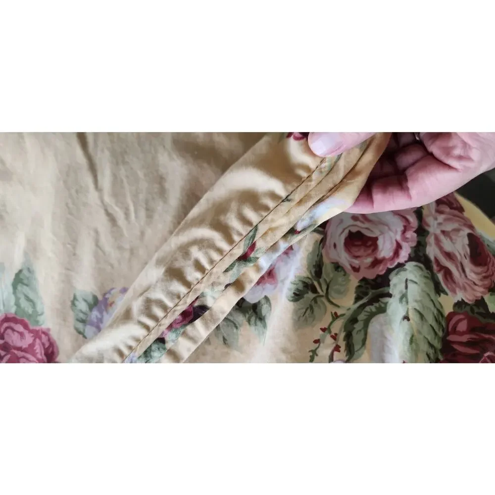 Sold! Vintage Ralph Lauren Kathleen Cotton Sateen Full Duvet Yellow Red Floral